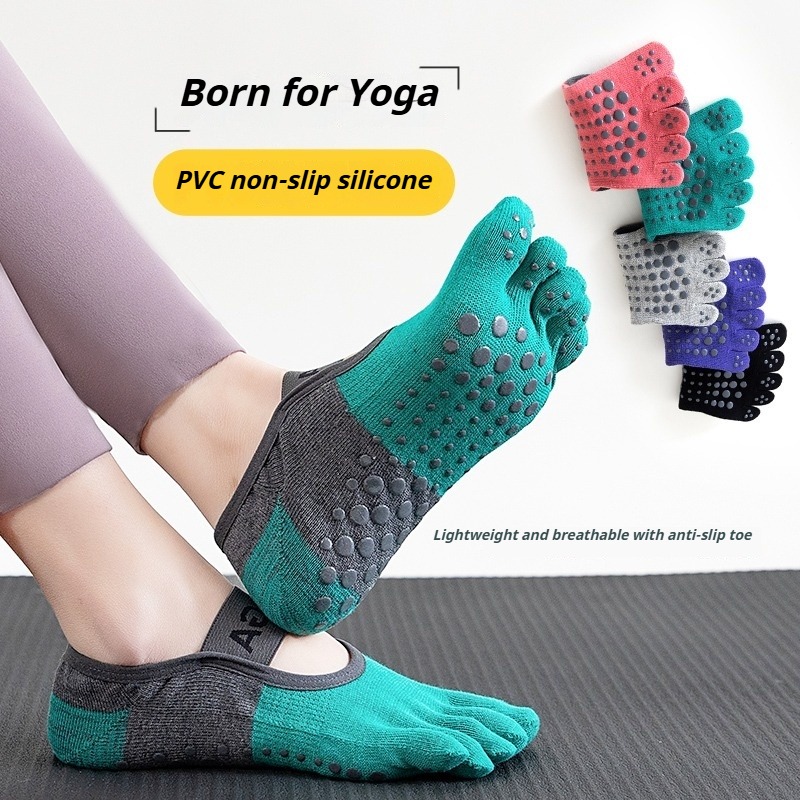 Yoga Fitness Pilates - Chaussettes de sport antidérapantes à cinq