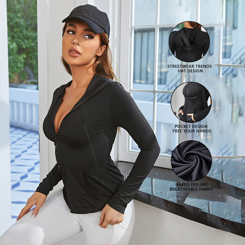 Veste de sport noire pour femm - Yoga Fitness & Nutrition Llp avis et prix